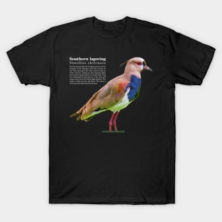 Southern lapwing tropical bird white text T-Shirt